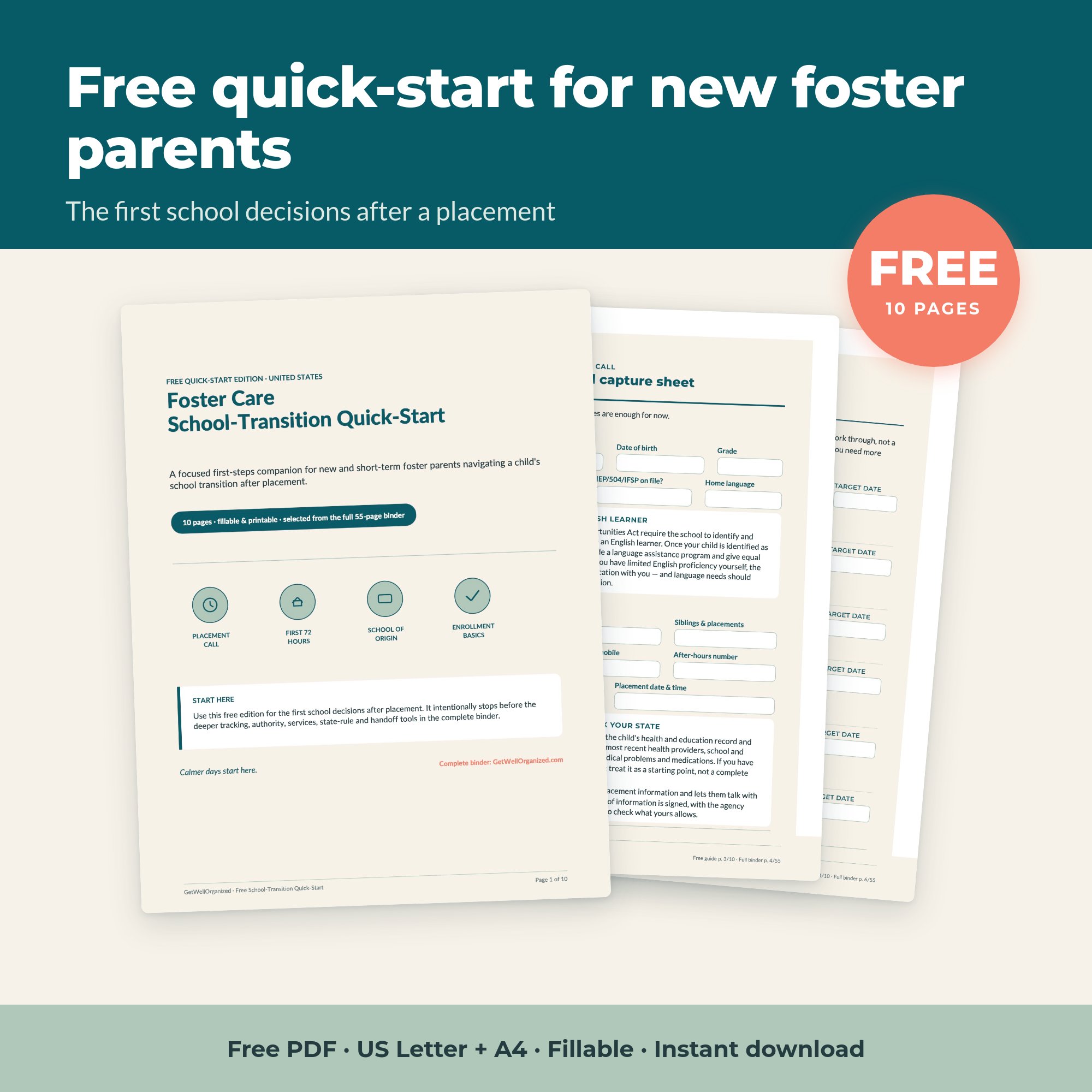 Foster Care School-Transition Quick-Start (Free) — preview 1 of 4