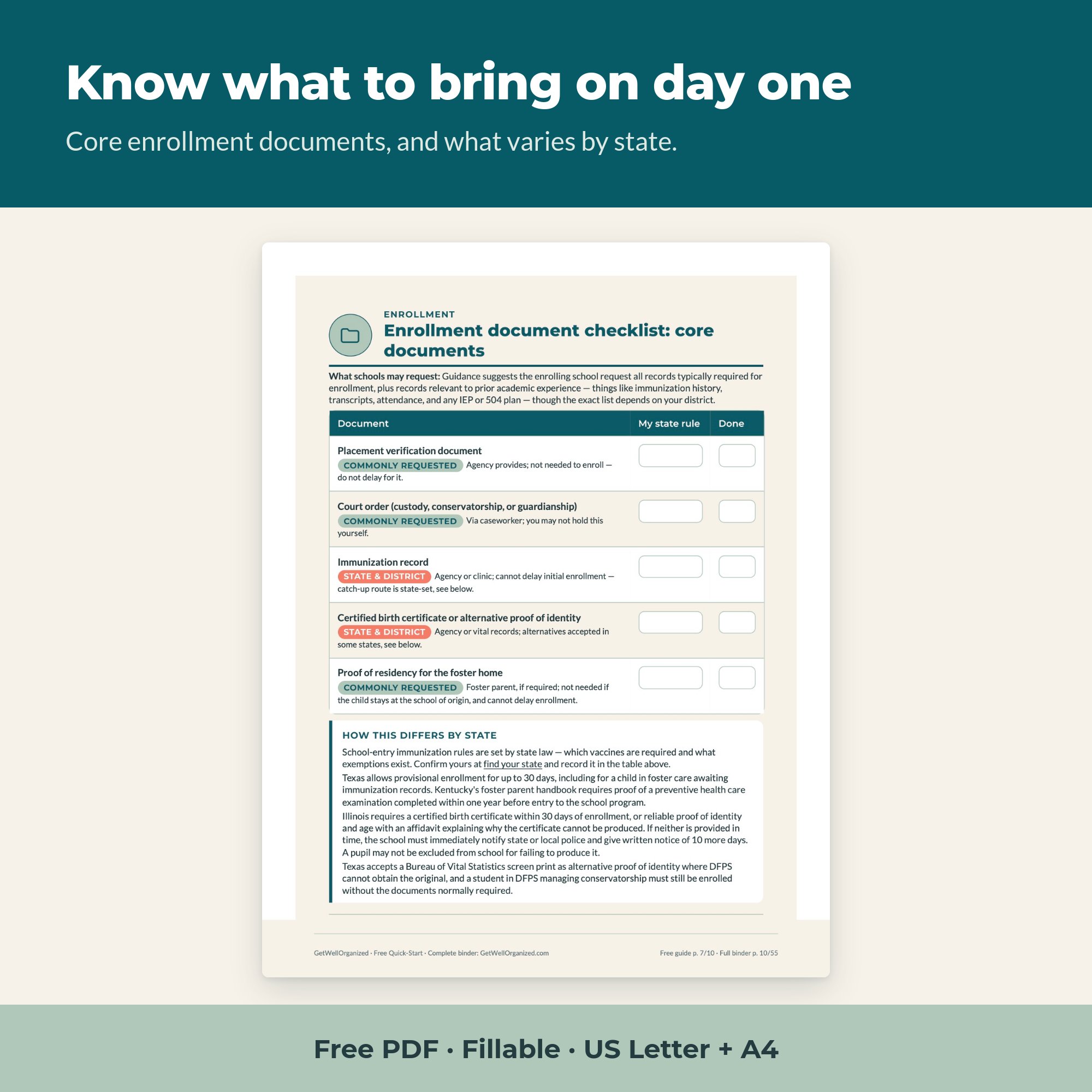 Foster Care School-Transition Quick-Start (Free) — preview 3 of 4