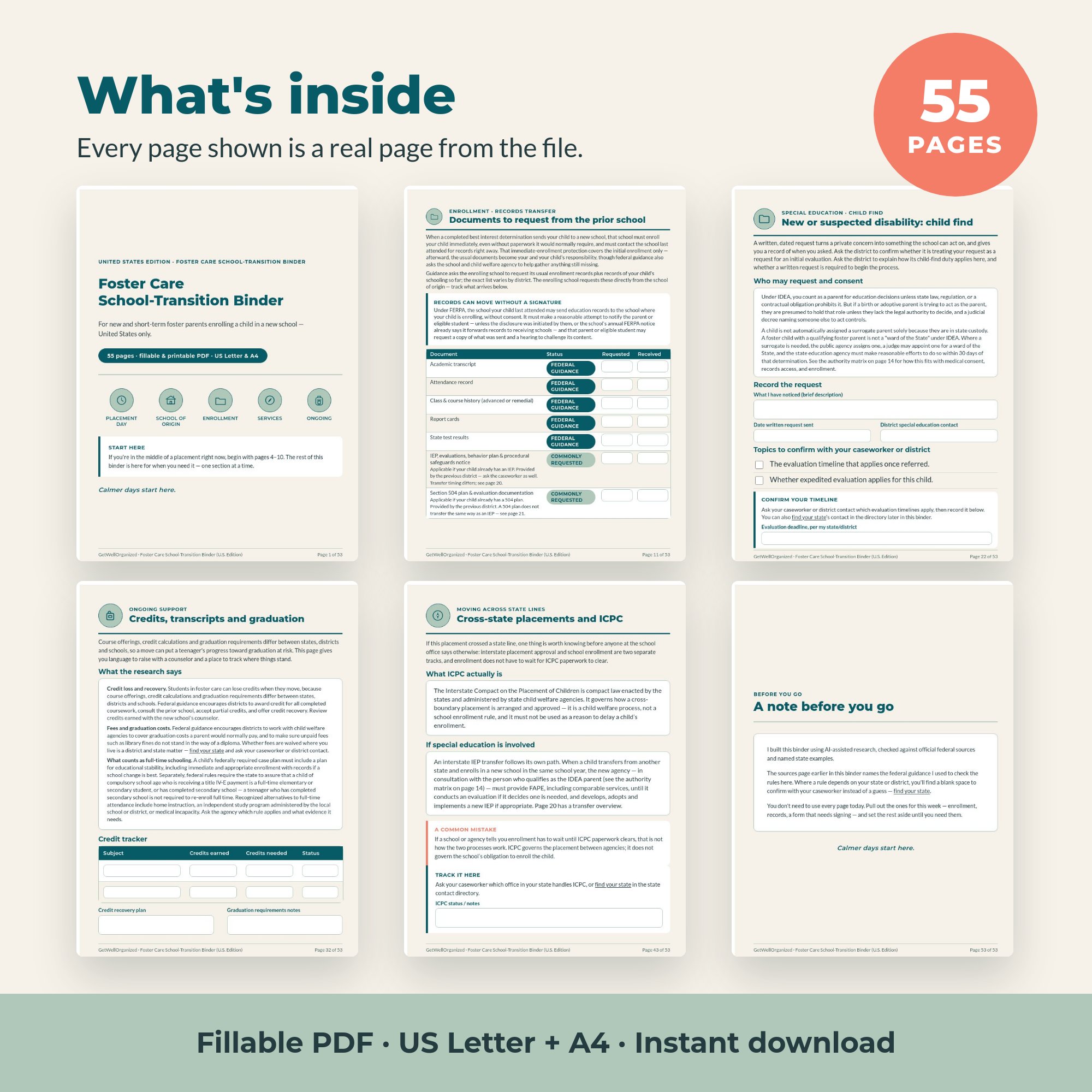 Foster Care School-Transition Binder (U.S. Edition) — view 2 of 4