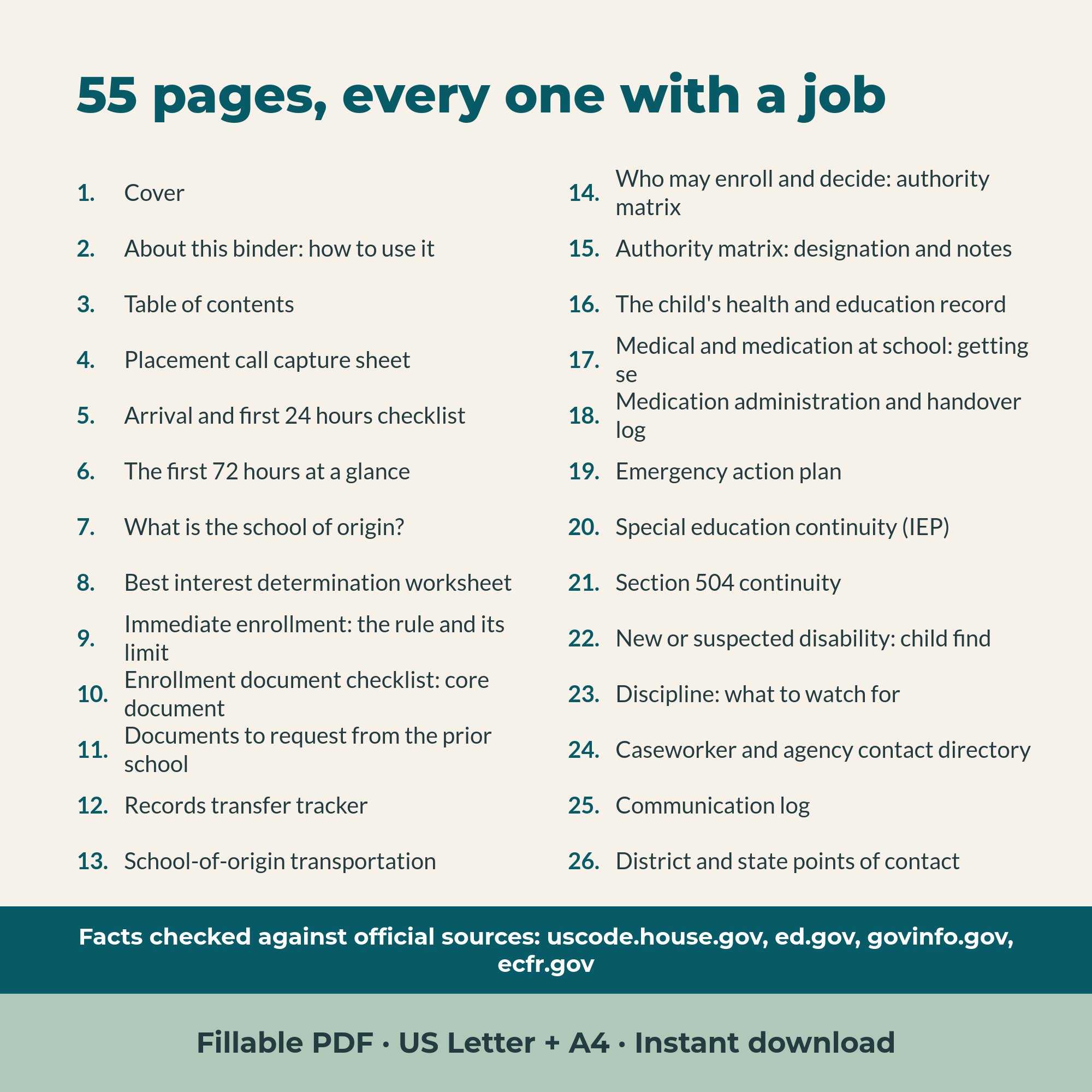 Foster Care School-Transition Binder (U.S. Edition) — view 3 of 4