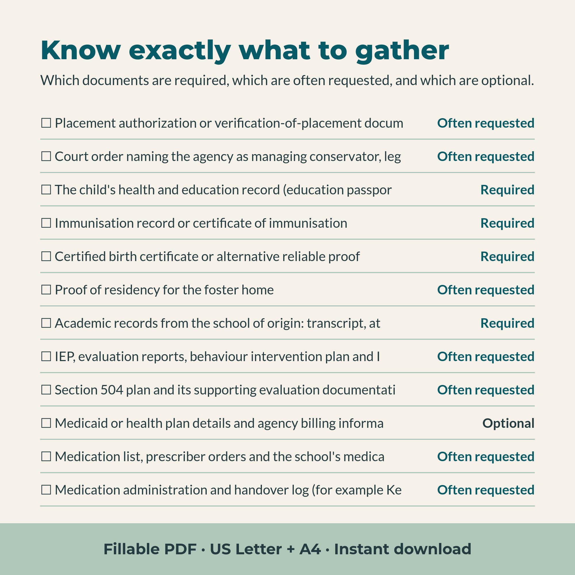 Foster Care School-Transition Binder (U.S. Edition) — view 4 of 4